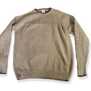 Columbia Sportswear Men’s L Crew Knit Sweater Long Sleeve Pullover Tan NWOT